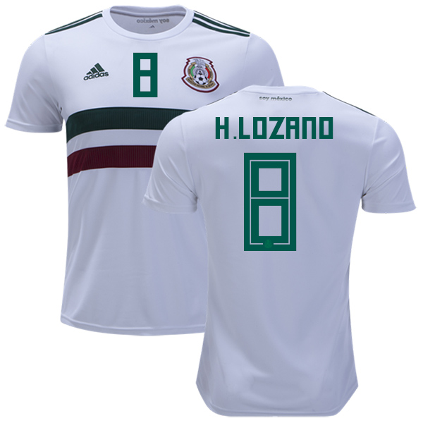 Mexico #8 H.Lozano Away Kid Soccer Country Jersey